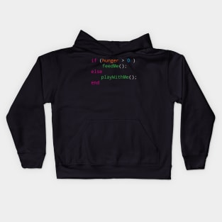 Programmer source code hungry or playing Kids Hoodie